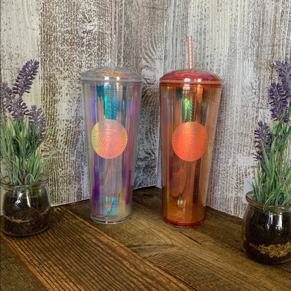 2 Starbucks Iridescent Dome 24 oz NEW